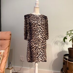 Lavender Brown Animal Print Mini Dress